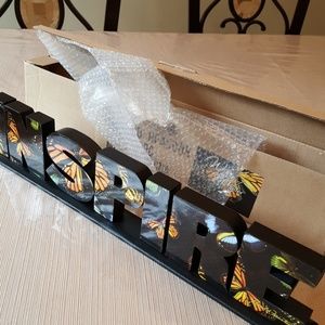 NEW WOOD Butterfly, "INSPIRE", standing sign